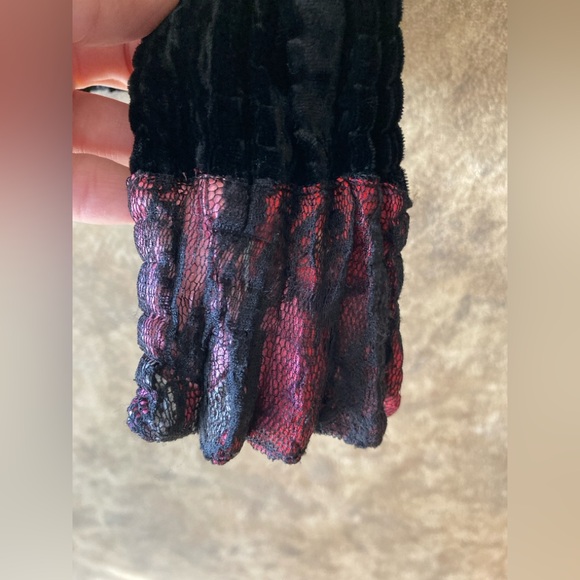 Alberto Makali Black Elegant Lace Goth Steampunk Classic Jacket Top XL Velvet - Picture 7 of 14